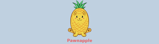 Image of the adorable Pawnapple™, which is a pineapple drawn as a cute kitten